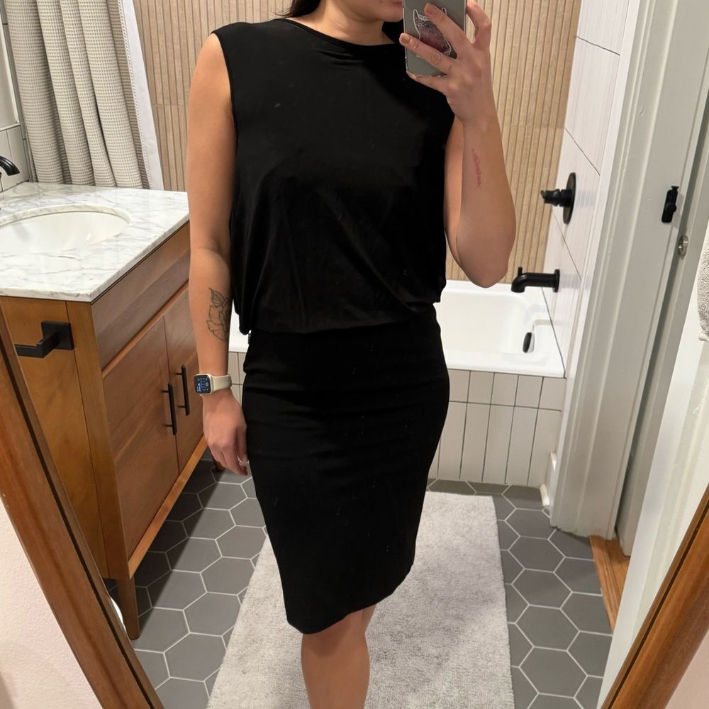 MaxMara Black Sleeveless Pencil Dress 42